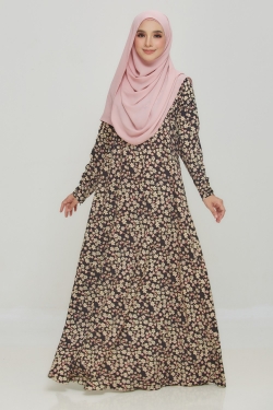 JUBAH PRINTED 38.11 - BLACK